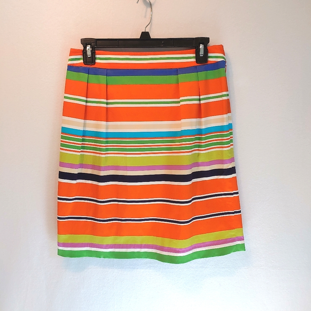 Kate Spade New York women striped multicolor block whimsy mini skirt size 8 y2k